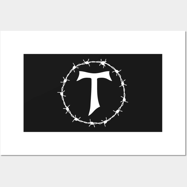 Tau Cross Barbed Wire Saint Francis of Assisi Franciscan Gothic Wall Art by thecamphillips